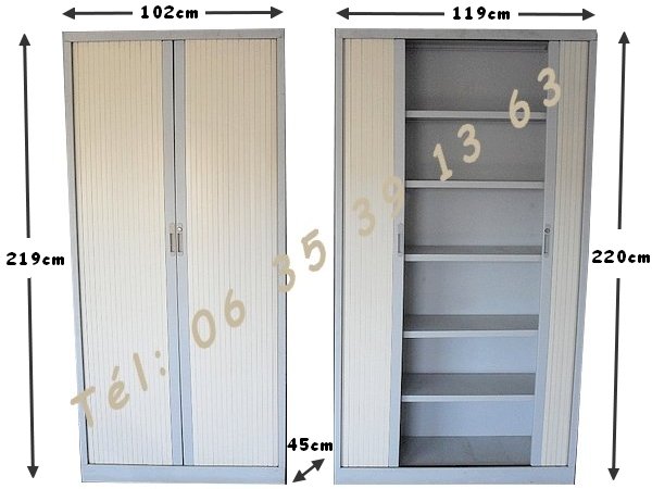 Armoires métalliques 2 portes rideau avec étagères [Petites annonces Negoce-Land.com]