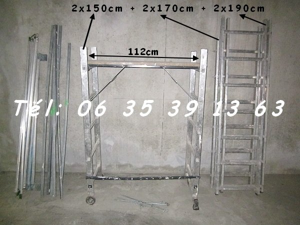 Eléments d’Echafaudage Alu d’intérieur hauteur 5,10m [Petites annonces Negoce-Land.com]