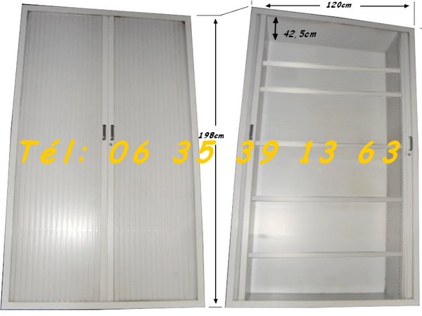 Armoire métallique 2 portes rideau 5 étagères  [Petites annonces outils outillage occasion Toulouse Negoce-Land.com]