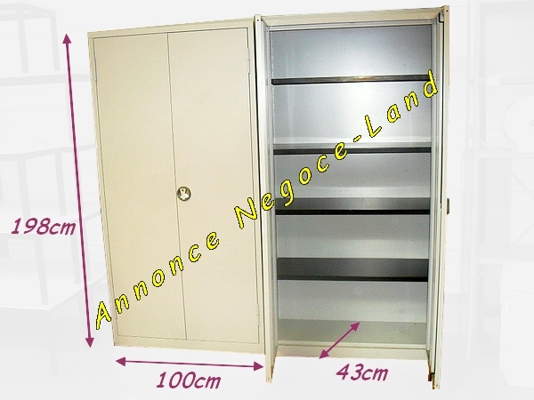 3 armoires de bureau métallique 2 portes 4 étagères [Petites annonces Negoce-Land.com]