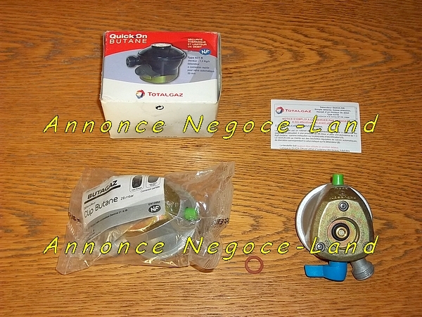 2 Détendeurs raccord rapide Clip Quick-On Butagaz TotalGaz (1 neuf et 1 utilisé) NF [Petites annonces Negoce-Land.com]